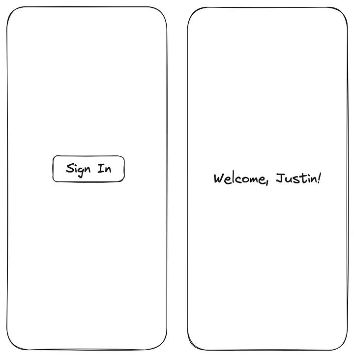 HomePage with sign in button and welcome message